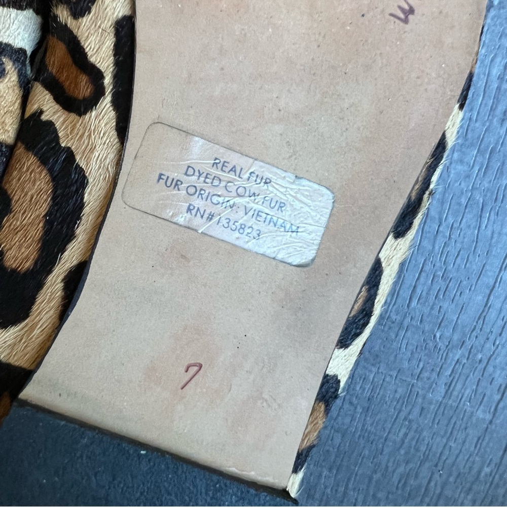 Sam Edelman Felicia Leopard Print Ballet Flats Calf Hair Size 7 - Picture 8 of 11